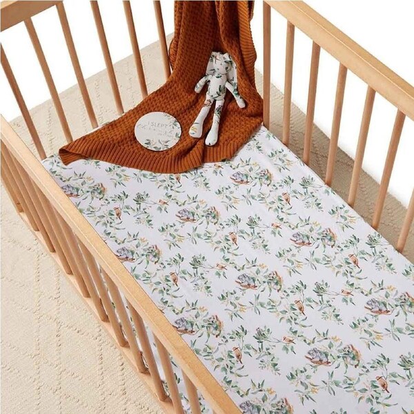 Snuggle Hunny Eucalypt Fitted Cot Sheet