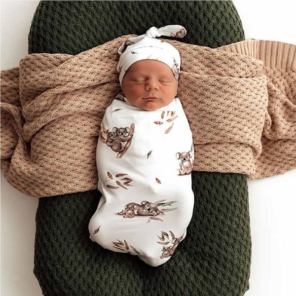 Snuggle Hunny Koala Organic Snuggle Swaddle & Beanie Set