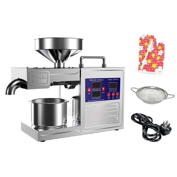 Intelligent Automatic 820W Oil Press Machine Oil Extraction Stainless Steel Oil Expeller Hot and Warm Oil Pressing Direct Current Machine Commercial Home