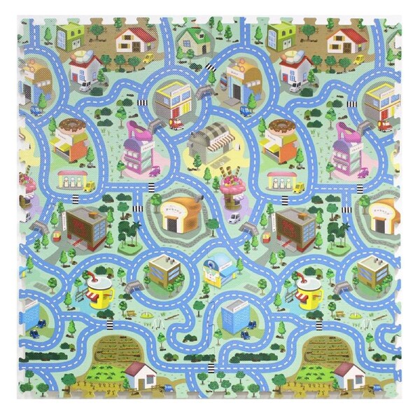 Printed Play Mat Small Town Puzzle Mat