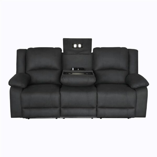 Anderson 3 Seater Fabric Electric Recliner Sofa Lounge Chair Jet