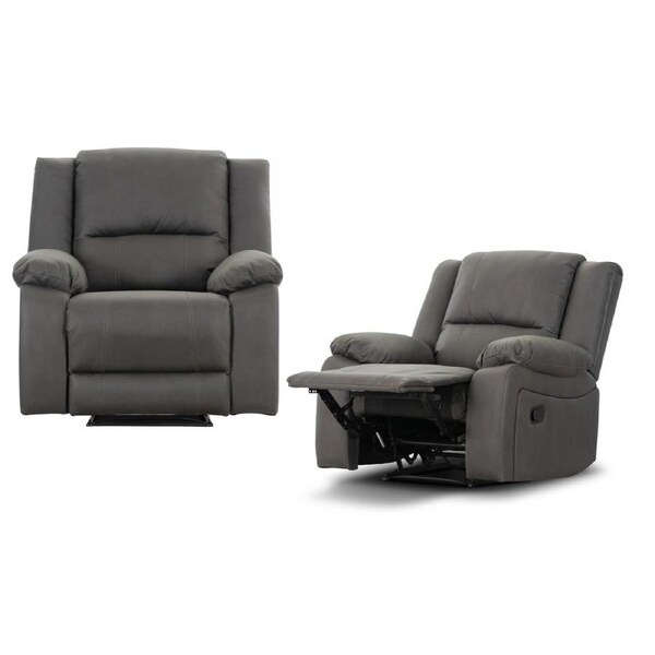 Anderson 2pc Set 1 Seater Fabric Electric Recliner Sofa Chair Latte