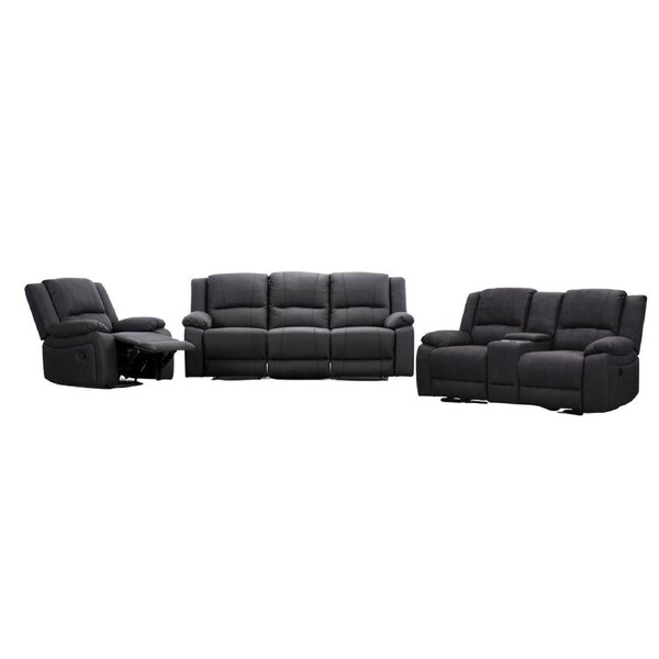 Anderson 1+2+3 Seater Fabric Electric Recliner Sofa Lounge Chair Set Jet