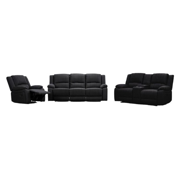 Anderson 1+2+3 Seater Fabric Electric Recliner Sofa Lounge Chair Set Onyx