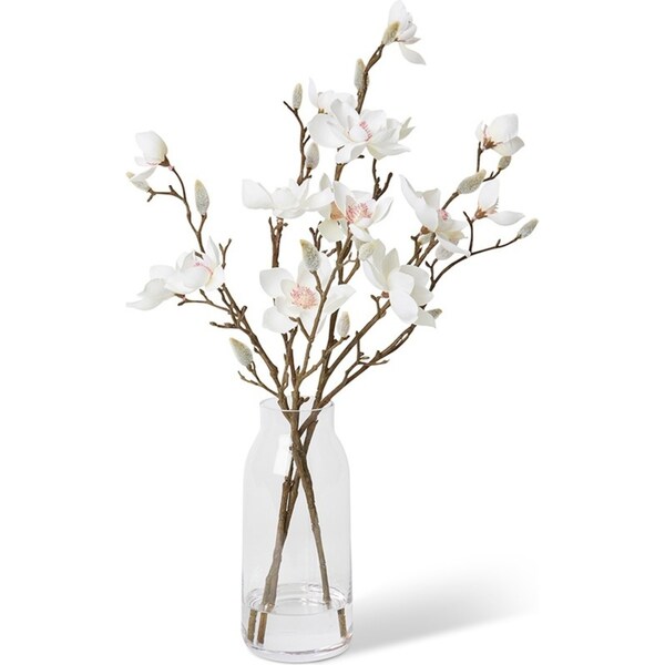 E Style Artificial Mini Magnolia Flowers - Harnan Vase - 30 x 25 x 50cm