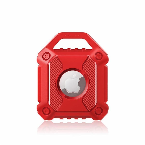 Red Apple AirTag Protective Case Waterproof TPU Cover Air Tag Tracker Loop Holder