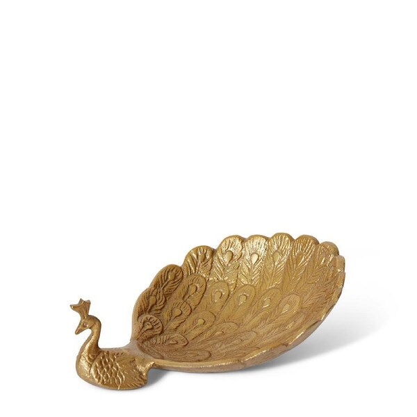 E Style Peacock Home Decorative Trinket Dish Storage Tray - 20 x 15 x 7cm