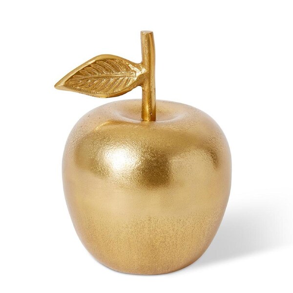 E Style Apple Home Decorative Fruit Sculpture Ornament - Gold 14 x 14 x 19cm