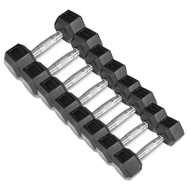 CORTEX Hex Dumbbell 56kg Set with Stand (4, 6, 8, 10kg Pairs)