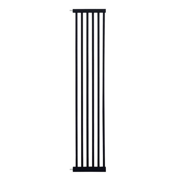 riin 30cm Wide Extension Panel Black for Extra Tall 150cm Baby Pet Security Gate Metal Safety Guard Tension Pressure Mounted for Children Dog Kitten