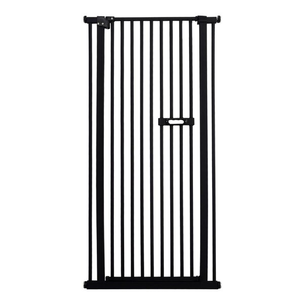 riin Extra Tall 150cm Baby Pet Security Gate Metal Safety Guard Tension Pressure Mounted for Children Dog Kitten Adjustable Width Range 75-85cm Largest Gap Between Bars 42mm Model Main Black