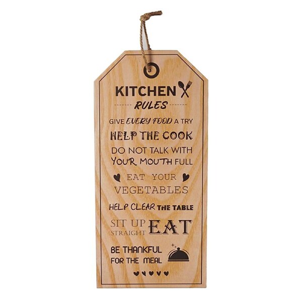 Unigift Kitchen Rules Plaque 22x55cm Assorted Home/Lounge Decor Wall Art