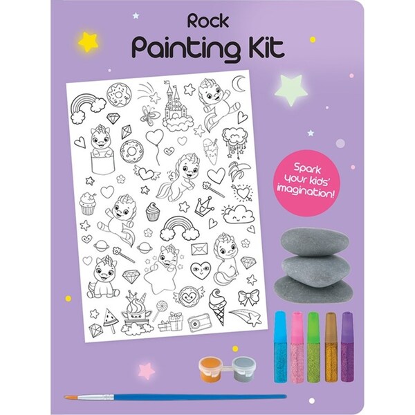 3pc Krafters Korner Girls Rock Painting Kit Assorted Kids Craft Set 6+