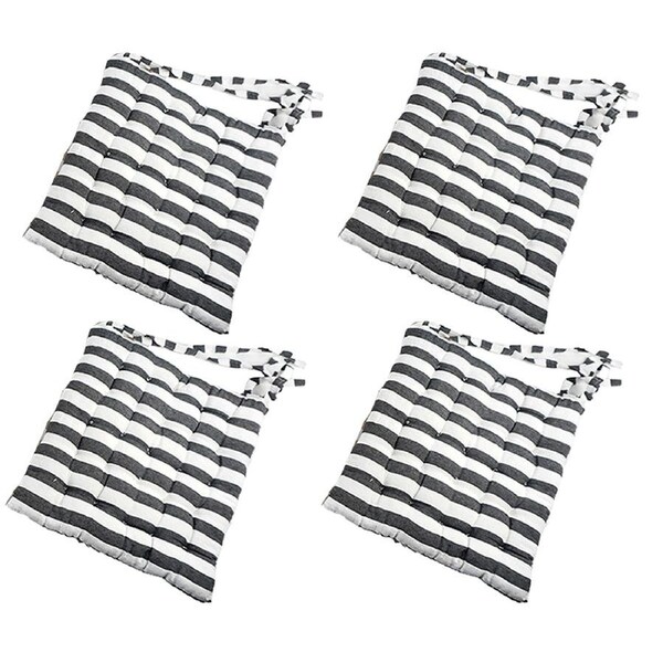 4x Unigift 40x40cm Chair Cushion With Ties Striped Assorted Dining/Lounge Decor