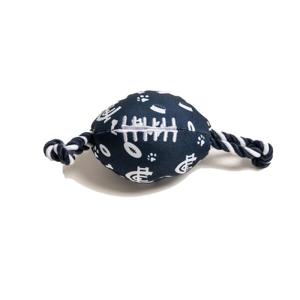 The Stubby Club Carlton Blues AFL Themed Durable Dog/Cat Pet Play Chew Toy