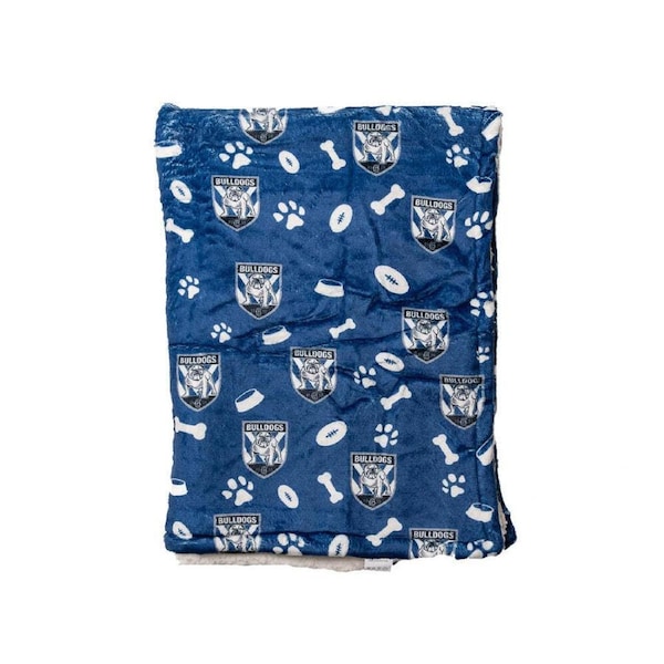 The Stubby Club Canterbury Bulldogs NRL Themed Durable Dog/Cat Pet Bed Blanket
