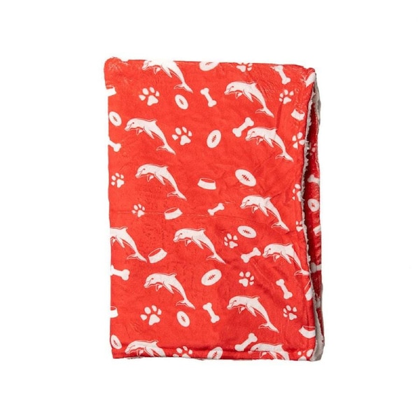 The Stubby Club The Dolphins NRL Themed Durable Dog/Cat Pet Bed Blanket