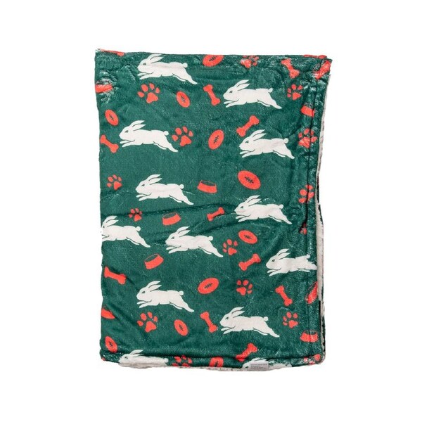 The Stubby Club South Sydney Rabbitohs NRL Themed Durable Dog/Cat Pet Blanket