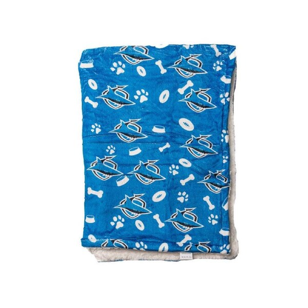 The Stubby Club Cronulla Sharks NRL Themed Durable Dog/Cat Pet Bed Blanket