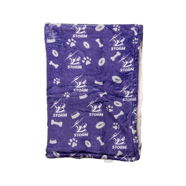 The Stubby Club Melbourne Storm NRL Themed Durable Dog/Cat Pet Bed Blanket