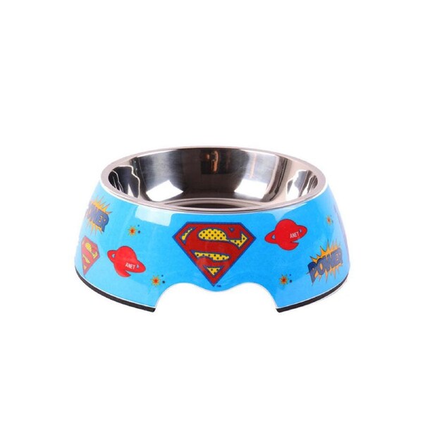 The Stubby Club Superman Pet Round 20cm Dog Drink/Meal Feeding Bowl Container