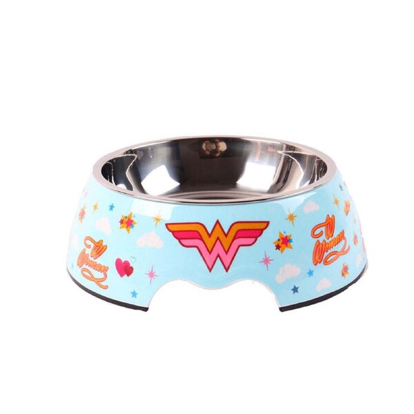 The Stubby Club Wonder Woman Pet Dog/Puppy 20cm Drink/Meal Feeding Bowl Round