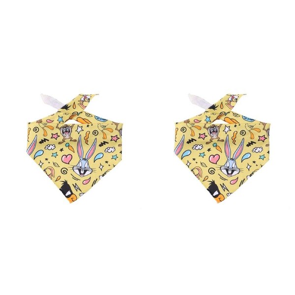 2x The Stubby Club Looney Tunes Dog/Puppy Bandana Large Triangle Neck Accessory