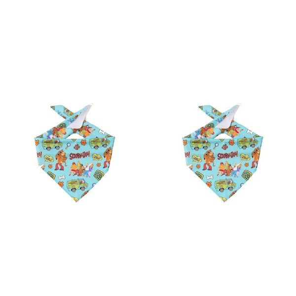 2x The Stubby Club Scooby-Doo Dog Pet Lrg Bandana Triangle Neck/Collar Accessory