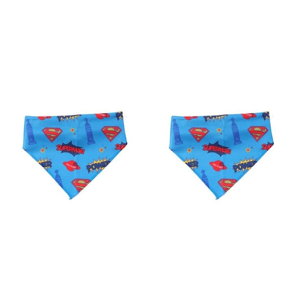 2x The Stubby Club Superman Small Pet Dog/Puppy Bandana Triangle Neck Accessory