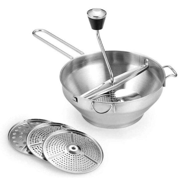 Catzon Food Mill Stainless Steel with 3 Grinding Discs for Puree Jams