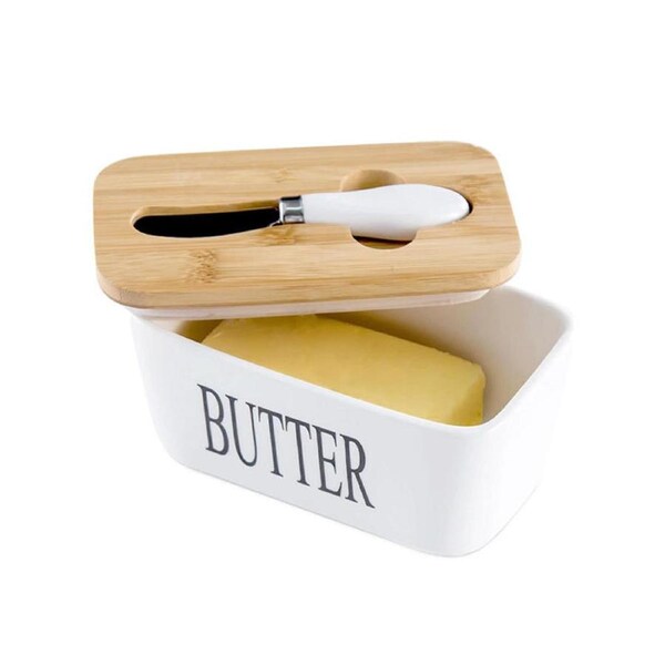 Catzon Airtight Butter Dish with Lid and Butter Knife for Countertop
