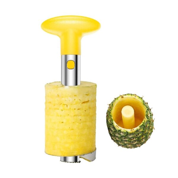 Catzon Pineapple Corer Stainless Steel with Non-Slip Grip Handle-Yellow
