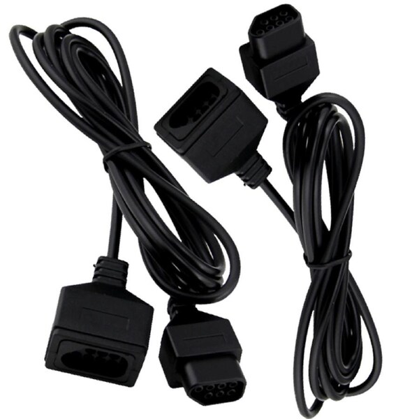 2 x 7 PIN NES Controller Extension Cable 1.8m New Aftermarket Nintendo