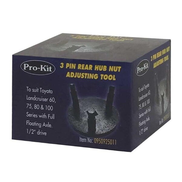 4wd 3 Pin Rear Hub Nut Adjusting Tool 1/2"dr Suits Toyota 60, 75, 80, 100 Series