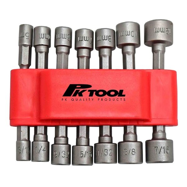 PK Tools Impact Nut Driver Set 14pc 5mm (3/16") - 12mm (7/16")