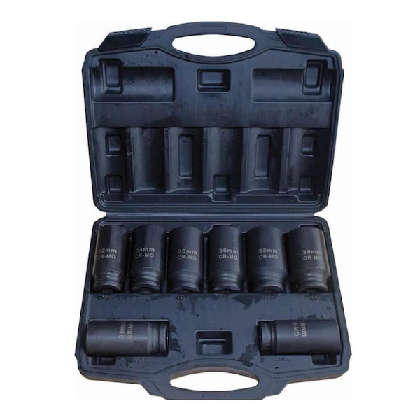 Spindle Axle Nut Deep Impact Socket 8pc Set 1/2" DR 6p