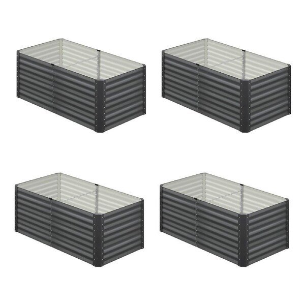 Livsip x2 Raised Garden Bed Kit Instant Planter Galvanised Steel 320x80x73CM