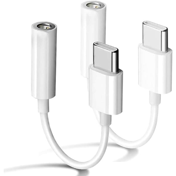 2-Pack Type C USB C to 3.5mm Jack Adapter Aux Audio Dongle for iPhone 15 Pro Max/15 Pro/15 Plus, iPad Pro, MacBook, Samsung Galaxy, Google Pixel