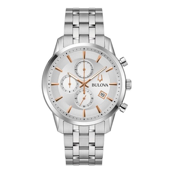 Bulova Silver Dial Classic Chronograph Stainless Steel Men’s Watch (96B411)