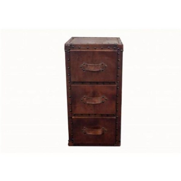 BEDSIDE DRAWER GENUINE LEATHER 3 DOOR
