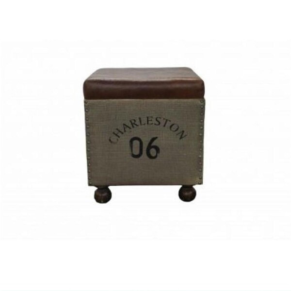 LEATHER CANVAS OTTOMANS