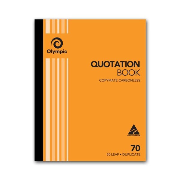 Olympic No 70 Duplicate Copymate Carbonless Quotation Book