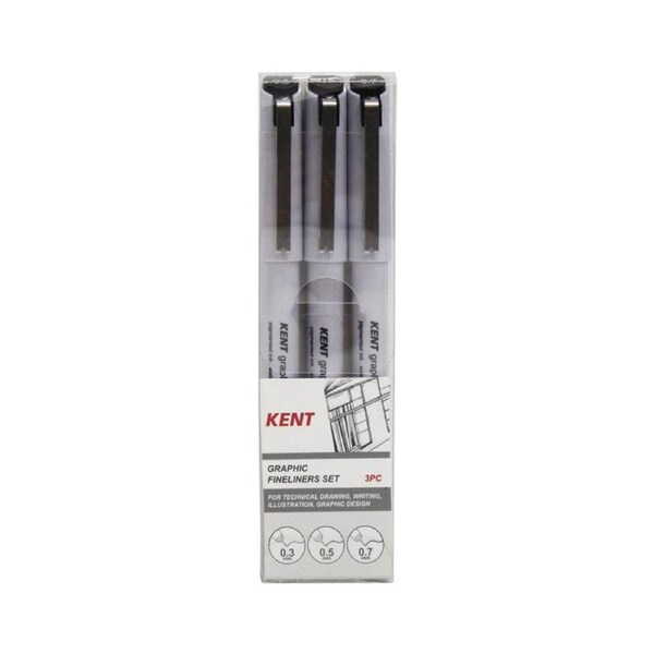 Kent Graphic Fineliner Pen Set (Pack of 3)