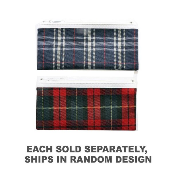 GNS Tartan Pencil Case 20x9cm (1pc Random)