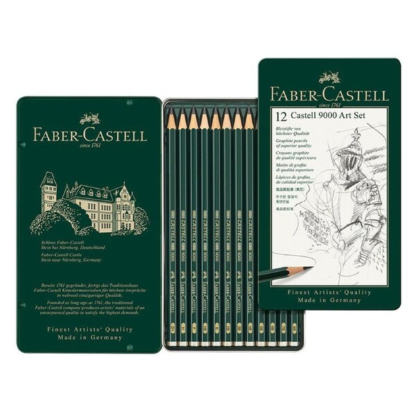 Faber-Castell 9000 Graphite Pencil Art Set (Tin of 12)
