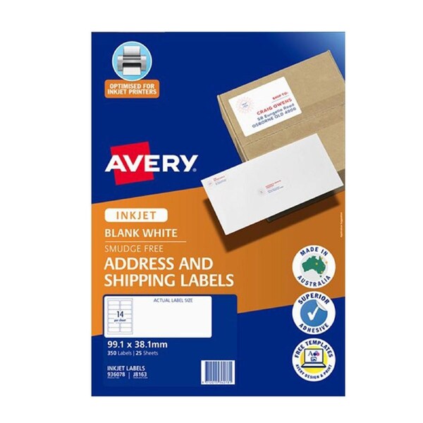 Avery Inkjet Address Label 50pcs (14 per Sheet)