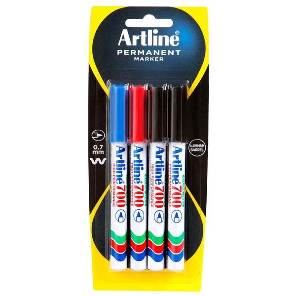 Artline 700 Bullet Nib Permanent Marker (Pack of 4)