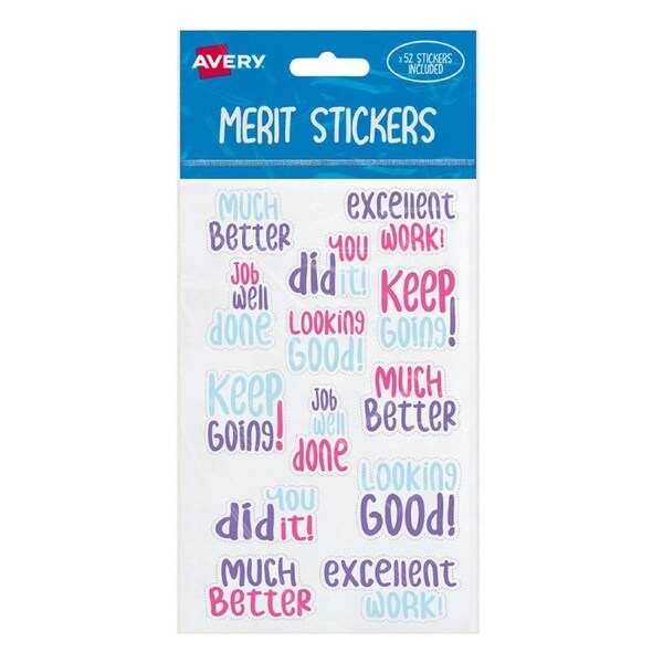 Avery Samble Shapes Merit Stickers 52pcs