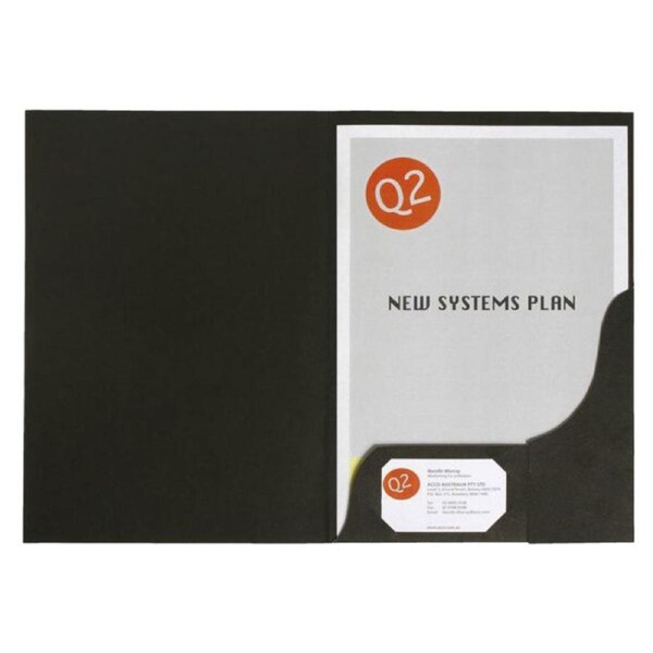 Marbig Leathergrain A4 Presentation Folder 20pcs (Black)