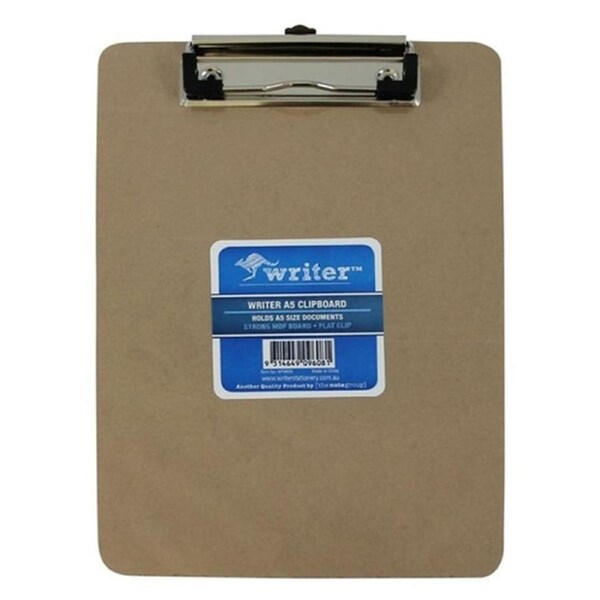 Writer A5 Masonite Clipboard Flat Wire Clip